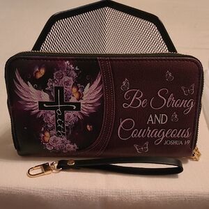Courageous Faith Purple Women's Wristlet